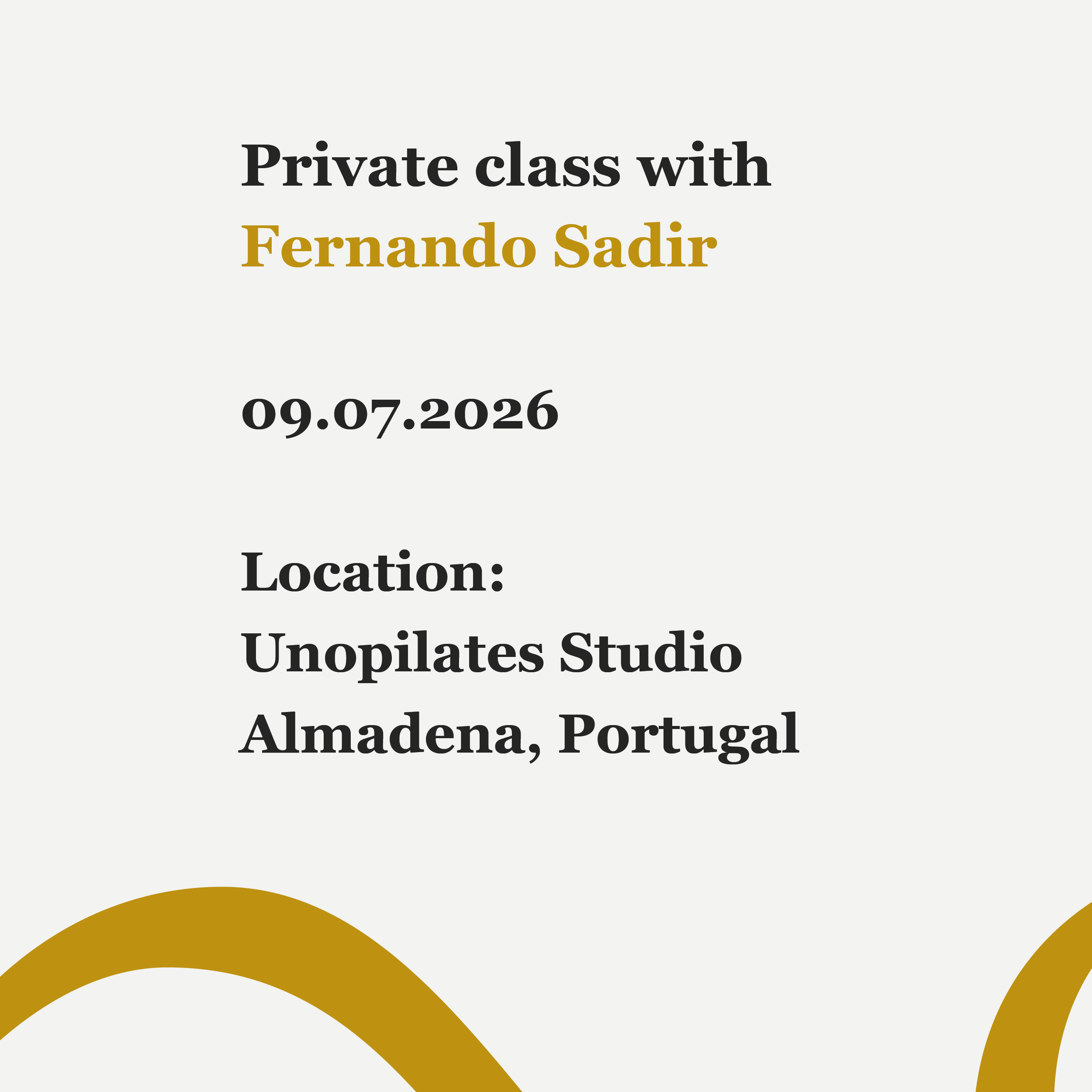 Private class with Fernando 09.07.2026